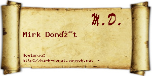 Mirk Donát névjegykártya